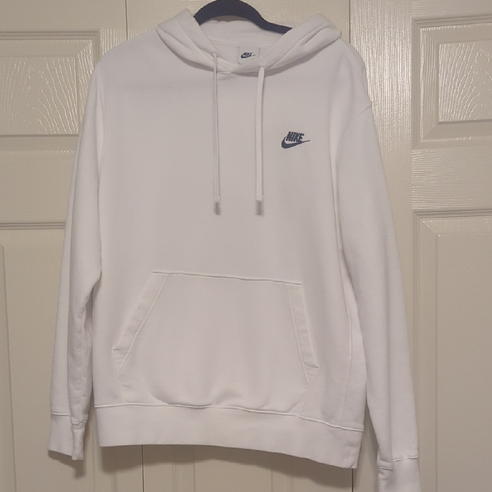 Nike White Hoodie with Black Logo